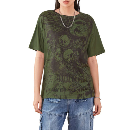 Loose-fitting Short-Sleeve Top With A Unique Print